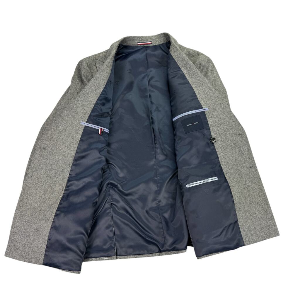 Tommy Hilfiger Mens Relaxed Modern Fit Wool Tweed Suit Jacket Gray 42R - Picture 3 of 6